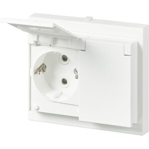 ABB Pistorasia Impressivo 2-os maad IP44, matta valkoinen, jousiliittimin, haaroitusliittimet