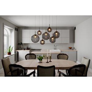 Sessak Lighting Laura riippuvalaisin 7-osainen 153cm musta / savunharmaa