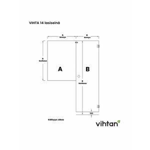 Vihtan Saunan lasiseinä 14 ovi + puolilasi Bronze glass