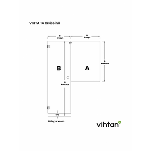 Vihtan Saunan lasiseinä 14 ovi + puolilasi Bronze glass
