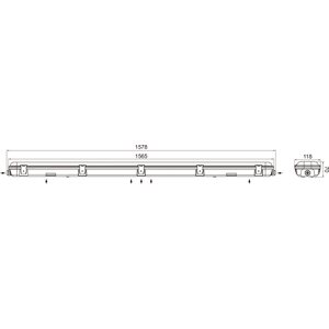 Airam Teollisuusvalaisin Fresa Pro LED 1500mm IP65 60W/840 9000lm PCO grey