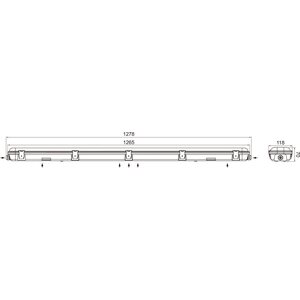 Airam Teollisuusvalaisin Fresa Pro LED 1200mm IP65 40W/840 6000lm PCO harmaa