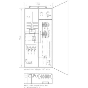UTU MITTAUSKESKUS UTU 3806P63 2T+PR 2T 50A IP34 FE