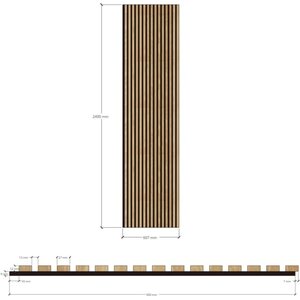 Evella 3D V27 tammi puuviilupintainen akustiikkalevy 2400x600 mm