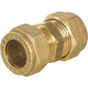 Puserrusliitin suora messinki 12mm