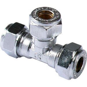 Puserrus T-liitin kromattu 12mm