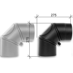 Savuhormin kulma 90° nuohousluukulla Ø150mm T600