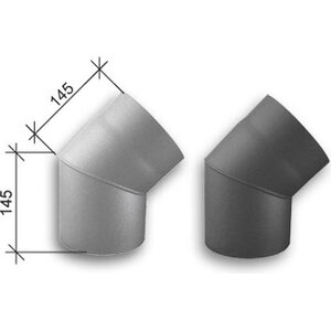Savuhormin kulma Ø150mm 45° T600