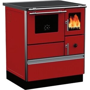 Puuliesi Alfa 70 lasiluukulla punainen vasenkätinen 7kW