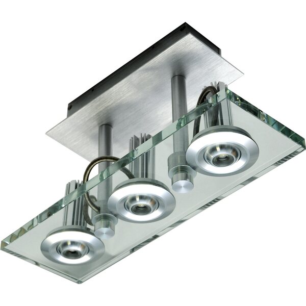 Grönlund Glass 3 LED kattovalaisin 3-vp, pituus 30 cm, leveys 10 cm, korkeus 16 cm