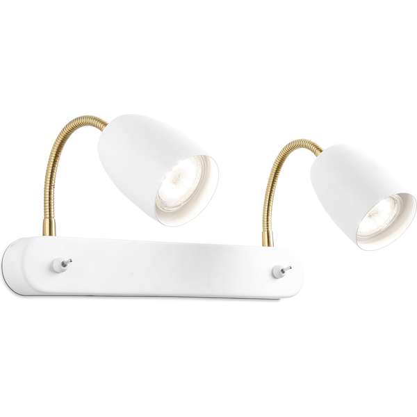 Sessak Lighting Colin 2-os seinävalaisin mattavalkoinen GU10 Max. 10W IP20