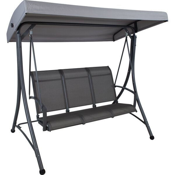 Puutarhakeinu TAMPA 195x178xK130cm, katoksella, harmaa Garden swings Talotuote English