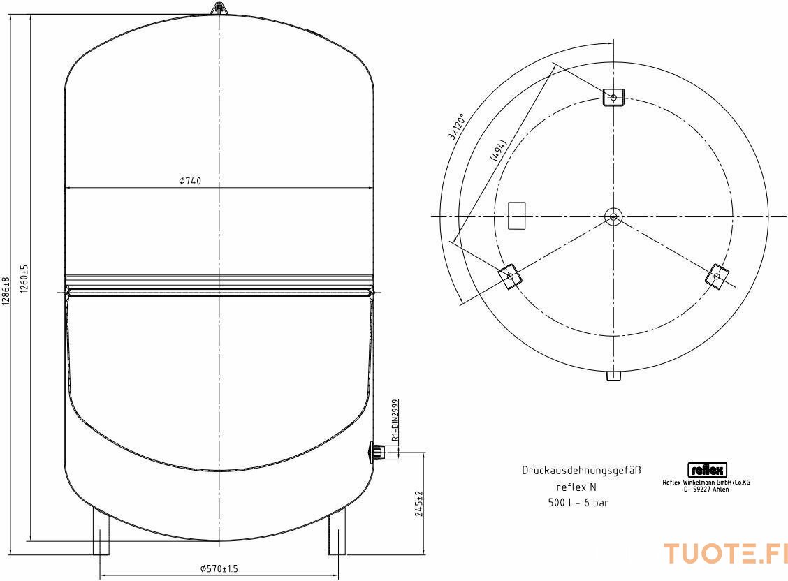 Teknocalor Kalvopaisunta astia Reflex 500 Litraa 1 5 Bar Rakennepaine 