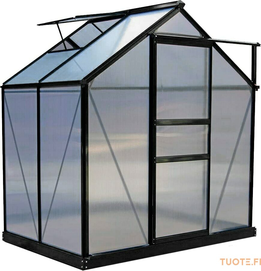Green Land Alumiinirunkoinen 2,3 m² musta kasvihuone | Greenhouses |  Talotuote Español